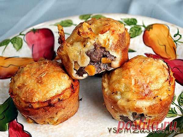 Маффины с мясом и сыром » Всем За Стол!