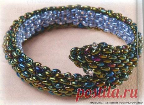 &quot;Королева змей&quot; - браслет на руку из бисера. 
#браслеты@magiya_bisera