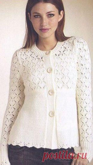 Ажурный кардиган спицами