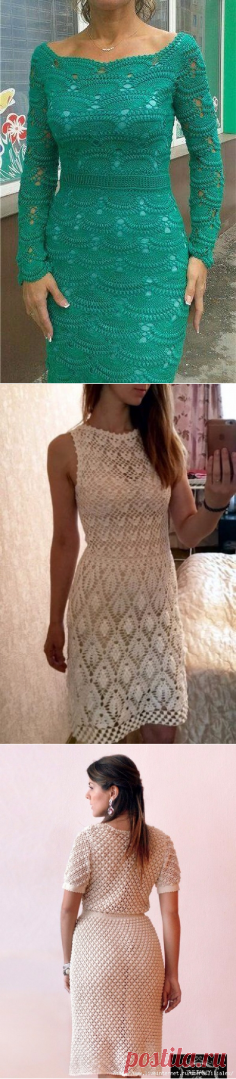 3 красивых платья крючком
