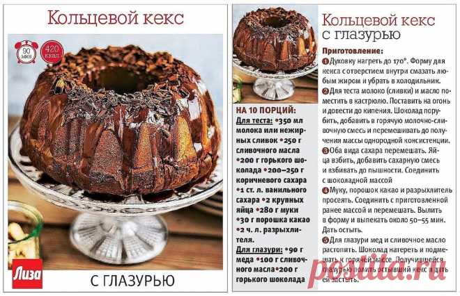 Кольцевой кекс с глазурью