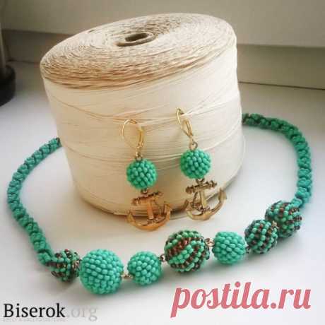 Поющая волна / Колье, бусы, ожерелья, Серьги / Biserok.org