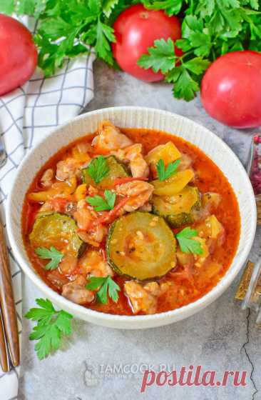 Кабачки с курицей в соусе — рецепт с фото пошагово