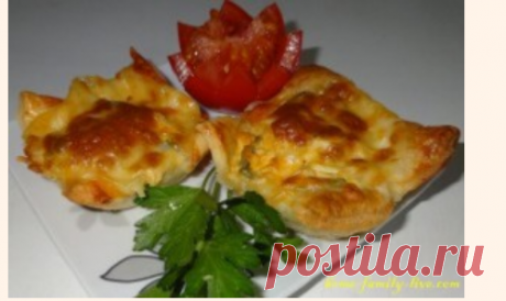 Закуска из слоеного теста с курицей/Сайт с пошаговыми рецептами с фото для тех кто любит готовить