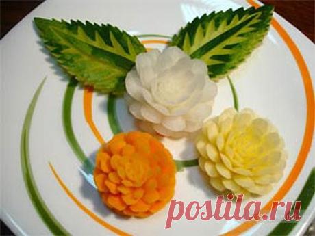Карвинг фото - украшение блюд из овощей. Георгин / Карвинг из овощей и фруктов - фото, видео для начинающих / КлуКлу. Рукоделие - бисероплетение, квиллинг, вышивка крестом, вязание