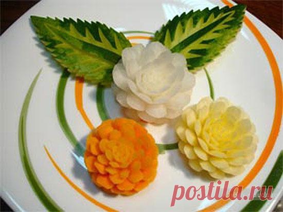 Карвинг фото - украшение блюд из овощей. Георгин / Карвинг из овощей и фруктов - фото, видео для начинающих / КлуКлу. Рукоделие - бисероплетение, квиллинг, вышивка крестом, вязание