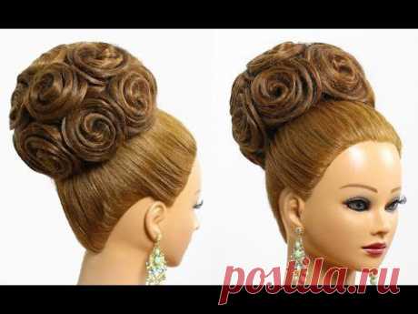 Bridal wedding updo. Hairstyles for long medium hair