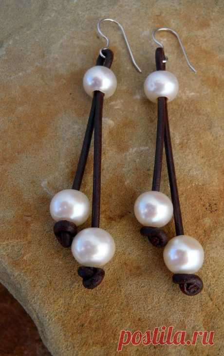 (130) Leather and Pearl Jewelry | adornos con perlitas