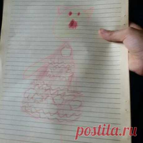 Рисунок, по которому была создана кошечка ;-) #деньрождения #art #екб #toycat #игрушкапорисунку #knittingtoy  #детям #handmade #любитесвоихдетей #кошка
