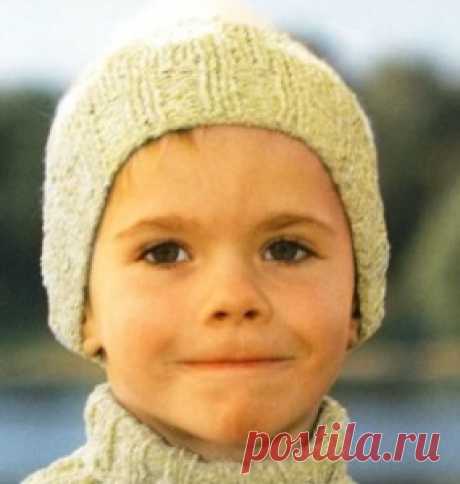 Детская шапка на спицах. Вязание на спицах с описанием и фото.