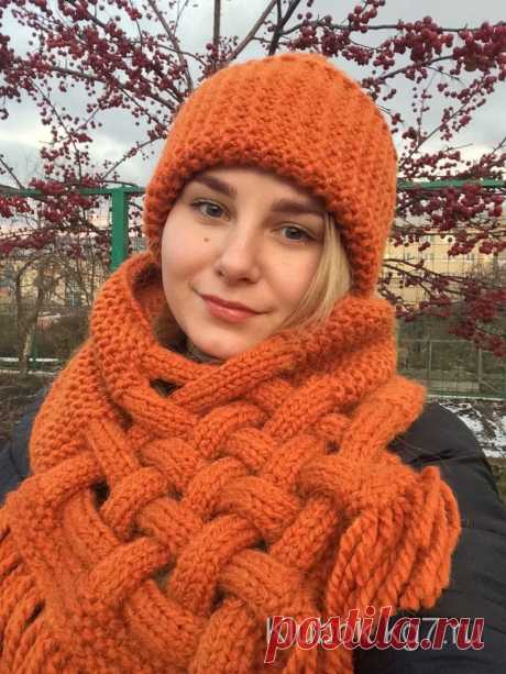 Снуд с плетенкой