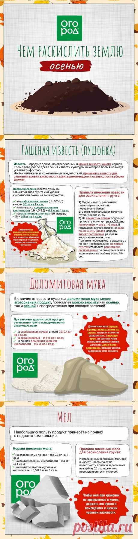 Чем раскислить землю осенью