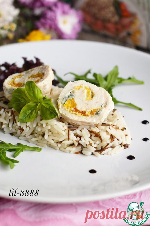 Куриные рулеты с мандаринами и сыром - кулинарный рецепт