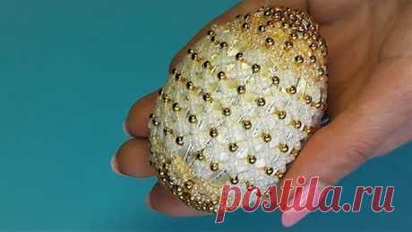 Пасхальное яйцо из бисера / Как оплести яйцо бисером Beaded Egg