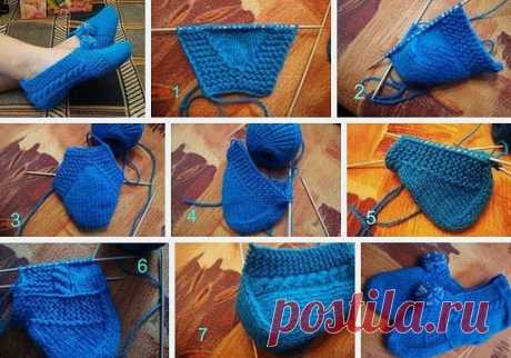 Как связать следки двумя спицами… 10 интересных способов - Ok’ейно Вязаные следки – отличная альтернатива домашним тапочкам