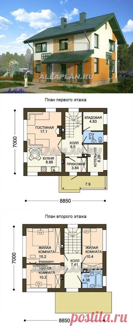 Компактный экономичный дом для маленького участка (W035), Alfaplan.ru