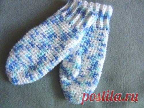 Как связать варежки крючком
