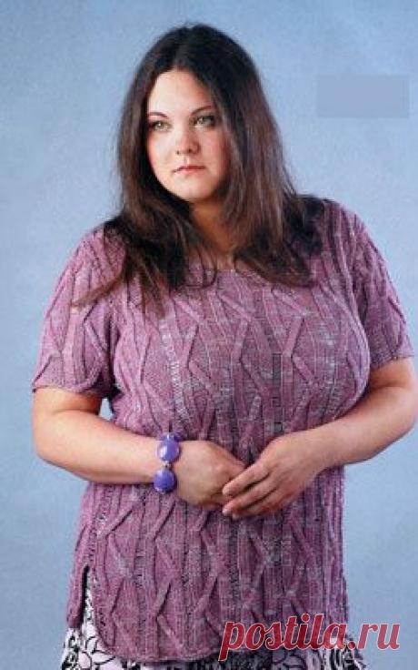 Пуловер со спущенными петлями