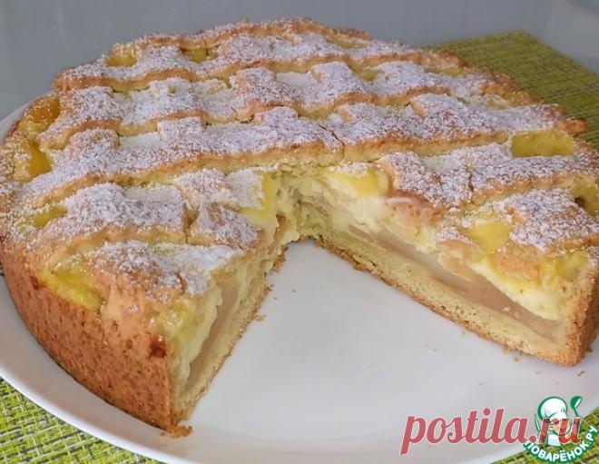 Песочный пирог с яблоками и заварным кремом – кулинарный рецепт