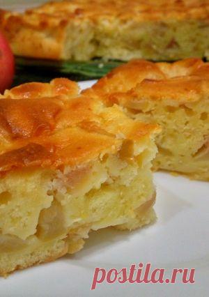 Мега яблочный пирог на кефире - покроковий рецепт з фото. Автор рецепта Вкусная Еда! . - Cookpad