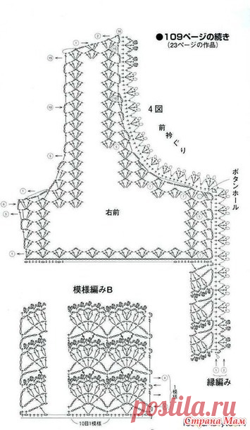 Голубая блузка с волнистой баской. - Все в ажуре... (вязание крючком) - Страна Мам
