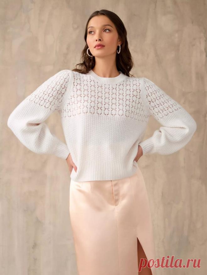 Белоснежный кашемировый блузон