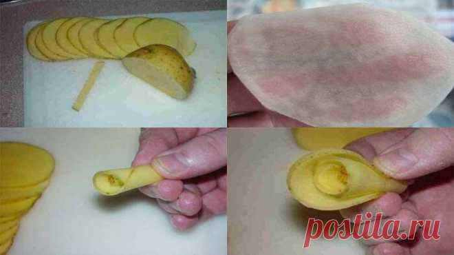 Розы из картошки