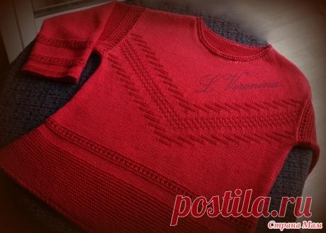 . Женский джемпер из льна - Амарантовый - Вязание - Страна Мам