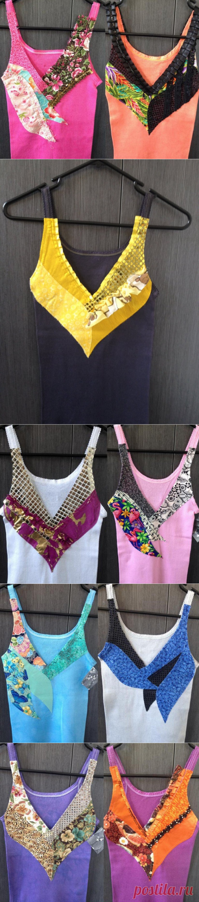 Лоскутный декор маек и футболок — Рукоделие