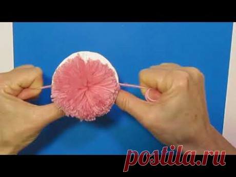 Каждый Сможет! Простейший Способ Сделать ПОМ-ПОН (бубон) из ниток пряжи своими руками за 5 минут