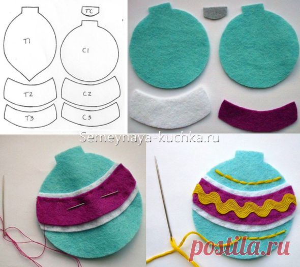 Елочные игрушки ИЗ ФЕТРА - 70 фото, новогодние звезды, олени и др. | Семейная Кучка