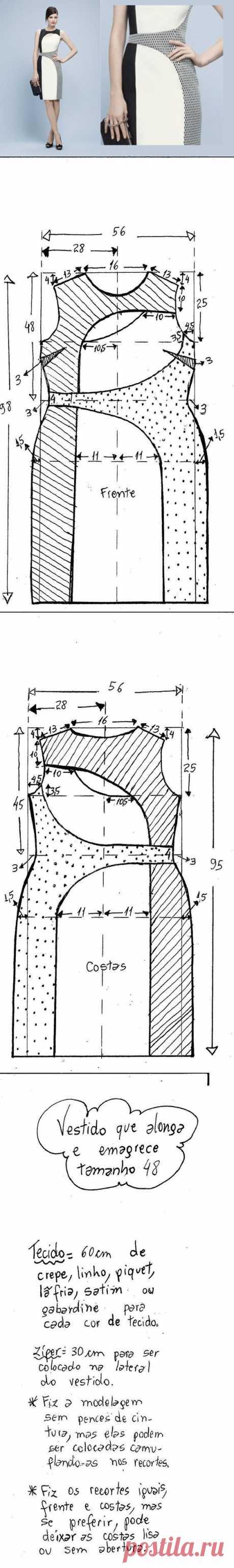 Vestido que alonga e afina a silhueta. Publicado em 23/09/2016 por marleneglaumar2002 em costura e acabamento, modelagem. Uma modelagem que veste bem magrinhas e cheinhas com esquema de modelagem do 36 ao 56.