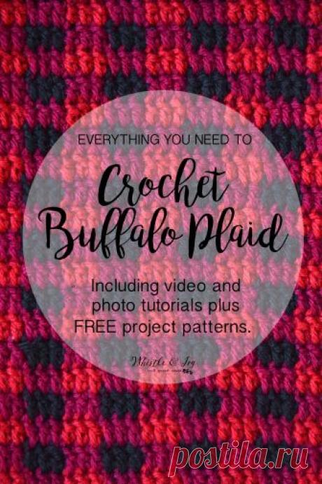 How to Crochet Buffalo Plaid - The Plaid Stitch - Whistle and Ivy Crochet Buffalo Plaid - Learn how to make Buffalo Plaid with crochet! Using simple color changes, you can achieve this classic look!