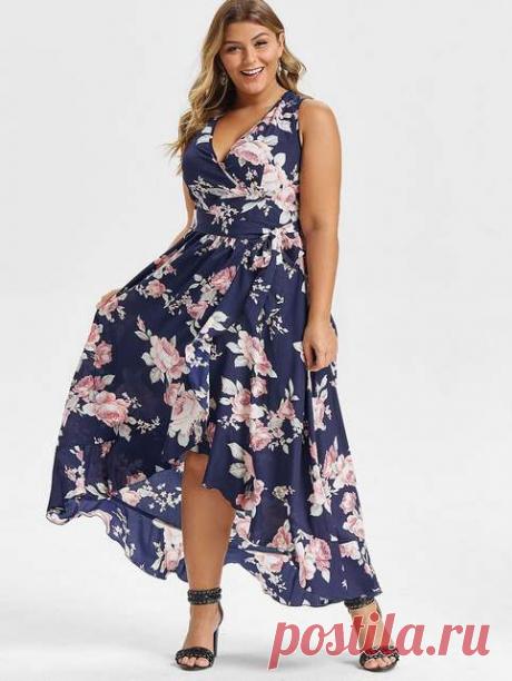 Длинные платья и сарафаны для полных девушек и женщин английского бренда DressLily лето 2019 (60 фото)