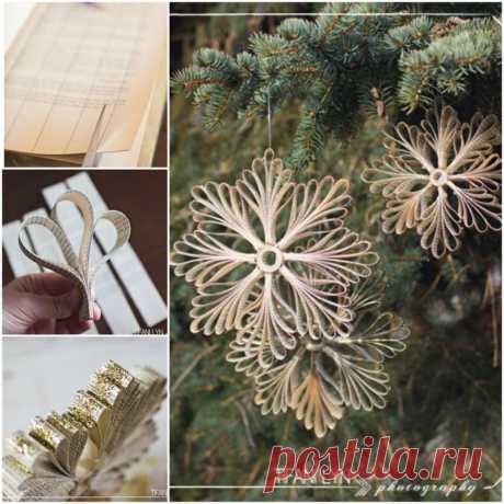 Как DIY бумаги Книга Снежинка рождественские украшения | www.FabArtDIY.com