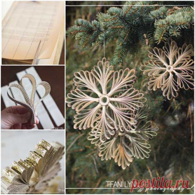Как DIY бумаги Книга Снежинка рождественские украшения | www.FabArtDIY.com