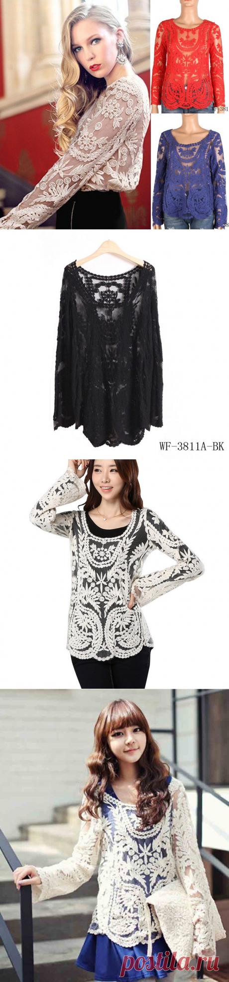 Fashion Hot Sale Pullover Women boutique Trendy Crochet Hollow Long Sleeved Crew Neck Lace Knitted Sweater Women Tops WF 3811-in T-Shirts from Apparel &amp; Accessories on Aliexpress.com