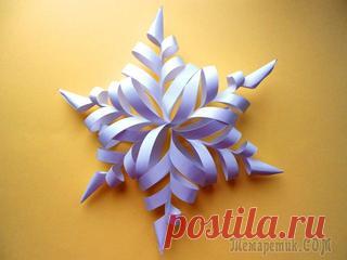 Объемная СНЕЖИНКА из бумаги. НОВОГОДНИЕ ПОДЕЛКИ