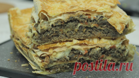 Пирог из лаваша с куриной печенью. Я влюбилась в этот рецепт.