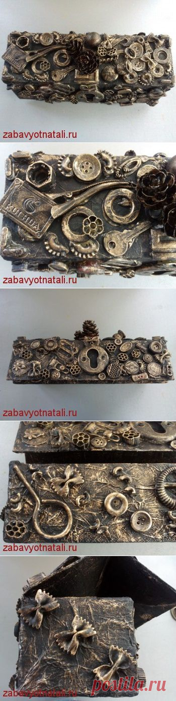 Шкатулка в стиле хлам-декор | Забавы от Натальи