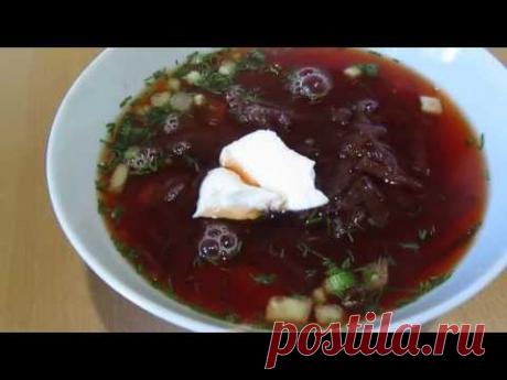 Холодный борщ со свеклой и колбасой - вкусный рецепт!