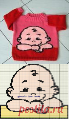 Cute baby sweater, knitting pattern