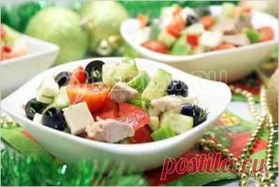 Овощной салат с мясом - Новогодние рецепты 2015. Салаты на Новый год