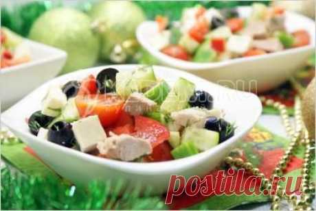 Овощной салат с мясом - Новогодние рецепты 2015. Салаты на Новый год