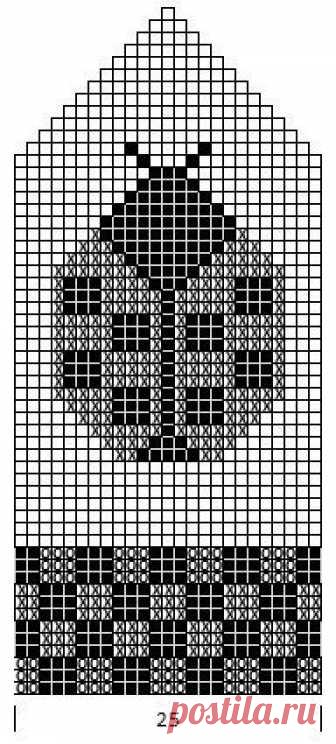 Узоры монохромного жаккарда для варежек Конкурс 