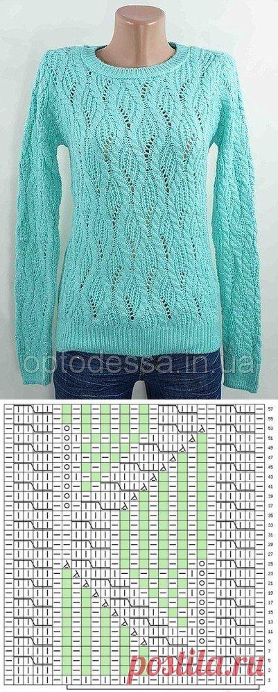 Вязание: красивый узор для пуловера