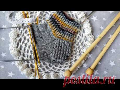 Усиленная пятка для носочков / узором "рыбка" / подробный мк для начинающих вязальщиц.
