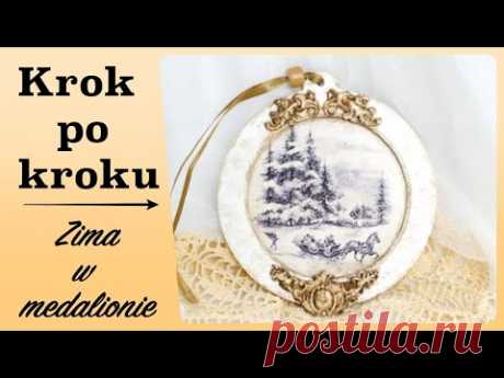 Zimowa zawieszka decoupage - tutorial krok po kroku