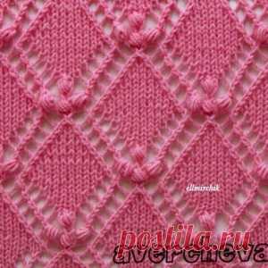 Узор спицами - ажур ромбами, который смотрится очень нежно - МирТесен