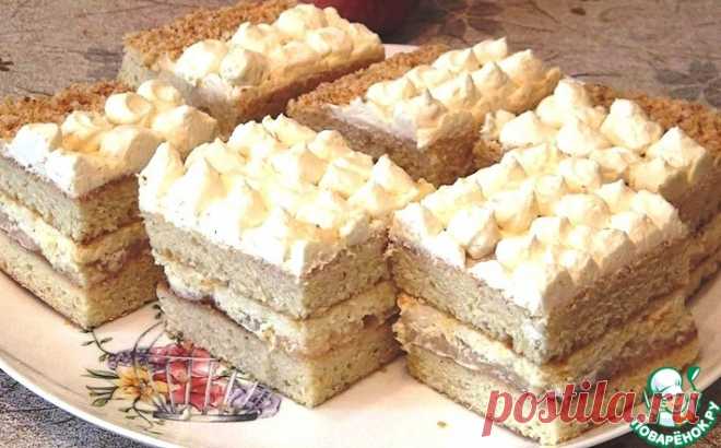 Сметанный торт с яблоками Кулинарный рецепт